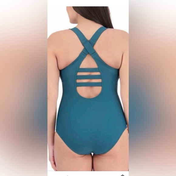Eddie Bauer Women’s Multi-Strap One-Piece Swimsuit (Green, Small) – NWT - Picture 3 of 6